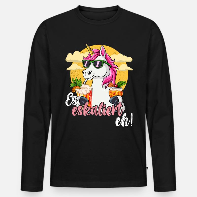 Es Eskaliert Eh - Männer Premium Bio Langarmshirt - Schwarz