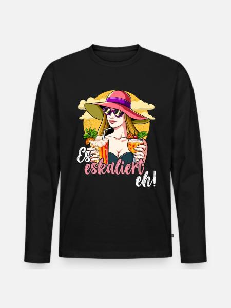 Es Eskaliert Eh - Männer Premium Bio Langarmshirt - Schwarz