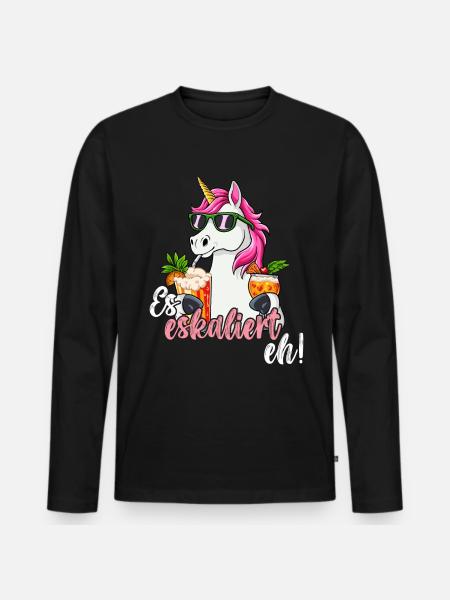 Es Eskaliert Eh - Männer Premium Bio Langarmshirt - Schwarz
