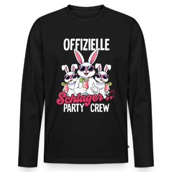 Schlager - Männer Premium Bio Langarmshirt - Schwarz - Vorne - Nico (187cm)