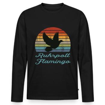 Ruhrpott Flamingo - Men's Premium Organic Long Sleeve Shirt - black - Front - Nico (187cm)