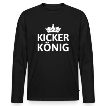 KICKER KÖNIG - T-shirt manches longues Premium bio Homme - noir - Devant - Nico (187cm)