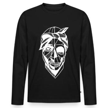 Skeletal Skull Rapper - Men's Premium Organic Long Sleeve Shirt - black - Front - Nico (187cm)