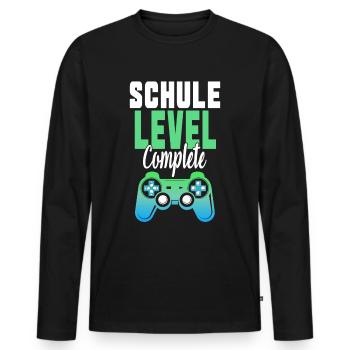 Schulabschluss Schule Geschenkidee - Männer Premium Bio Langarmshirt - Schwarz - Vorne - Nico (187cm)