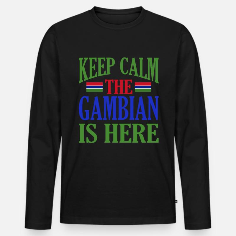 Gambia - Männer Premium Bio Langarmshirt - Schwarz