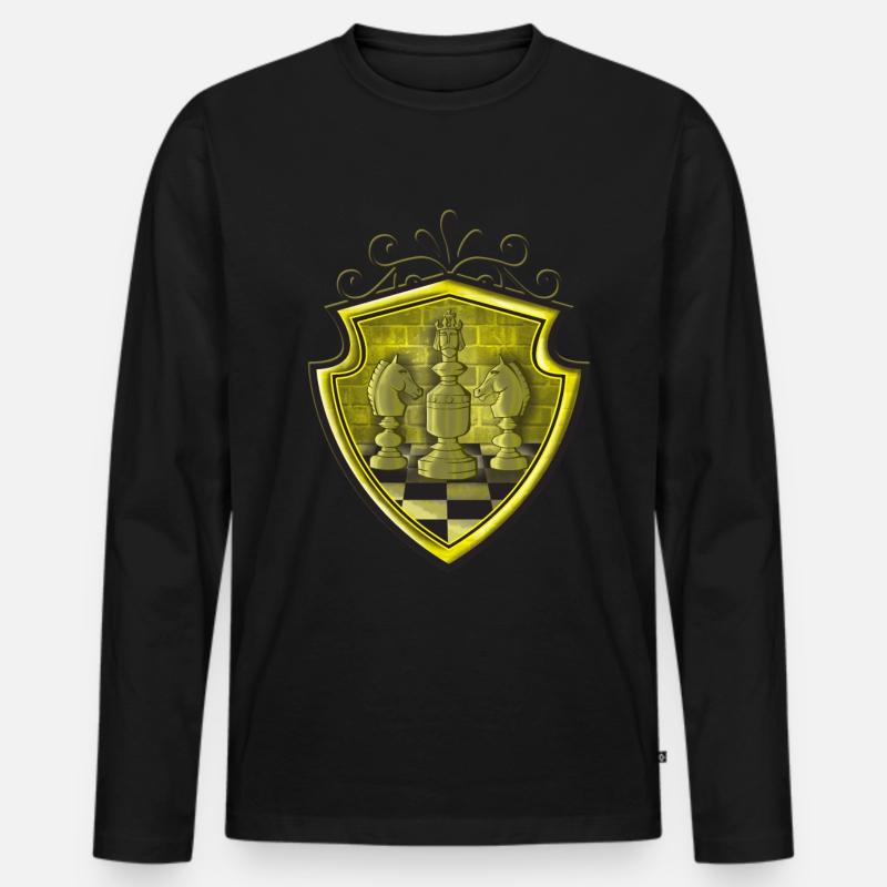 Schach - Männer Premium Bio Langarmshirt - Schwarz