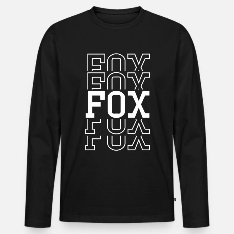 Fuchs - Männer Premium Bio Langarmshirt - Schwarz