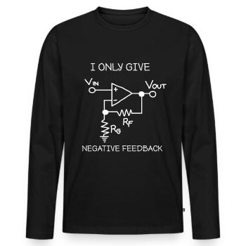 Negative Feedback Current Voltage Positive - Men's Premium Organic Long Sleeve Shirt - black - Front - Nico (187cm)