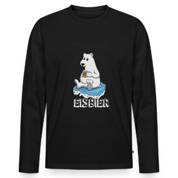 Eisbier Eisbär Bier Geschenk - Männer Premium Bio Langarmshirt - Schwarz - Vorne - Nico (187cm)