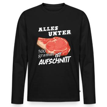 Fleisch - Männer Premium Bio Langarmshirt - Schwarz - Vorne - Nico (187cm)