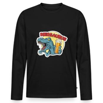 Bier - Männer Premium Bio Langarmshirt - Schwarz - Vorne - Nico (187cm)