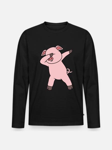 Dabing pig - Men's Premium Organic Long Sleeve Shirt - black