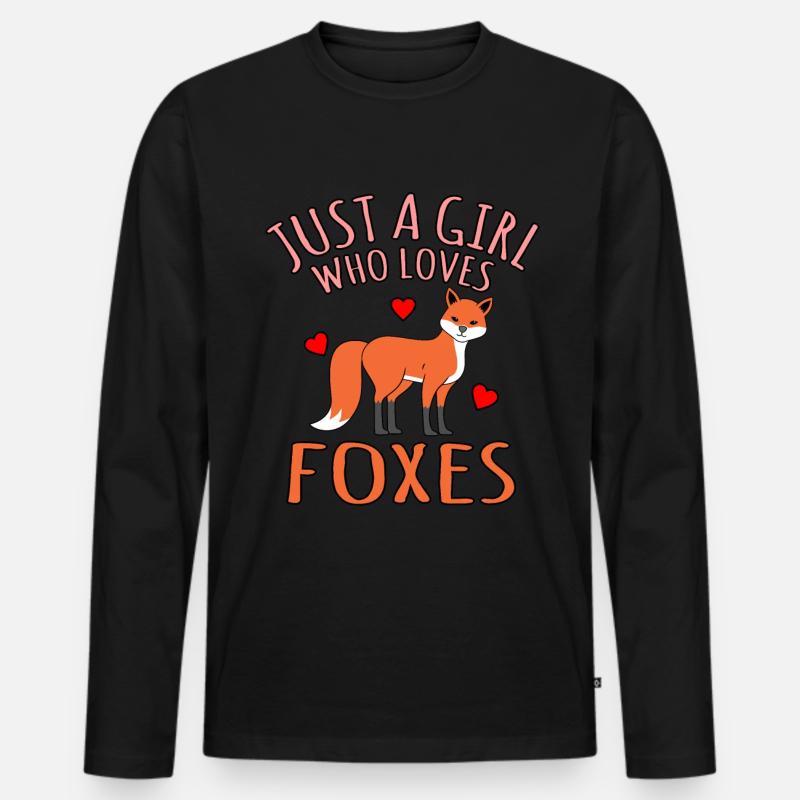 Fuchs - Männer Premium Bio Langarmshirt - Schwarz