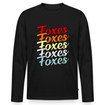 Fox - Men's Premium Organic Long Sleeve Shirt - black - Front - Nico (187cm)