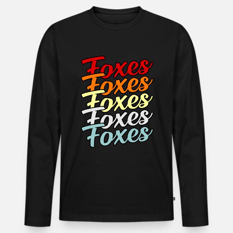 Fuchs - Männer Premium Bio Langarmshirt - Schwarz