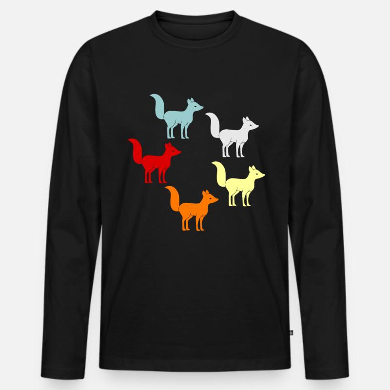 Fuchs - Männer Premium Bio Langarmshirt - Schwarz