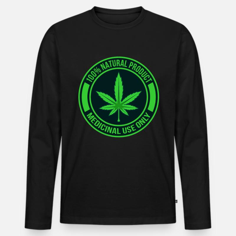 Cannabis - Männer Premium Bio Langarmshirt - Schwarz