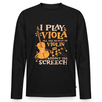 Je joue de l’alto - T-shirt manches longues Premium bio Homme - noir - Devant - Nico (187cm)