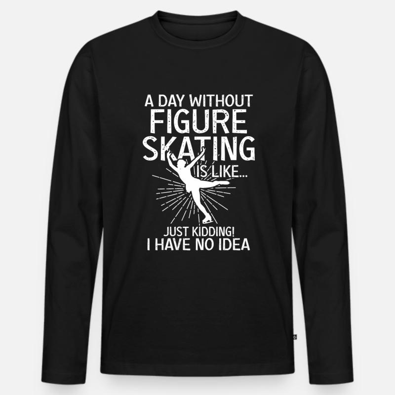 Eiskunstlauf - Männer Premium Bio Langarmshirt - Schwarz