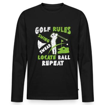 Golf Golfer Golf Club Golf Ball Golf Course - Men's Premium Organic Long Sleeve Shirt - black - Front - Nico (187cm)