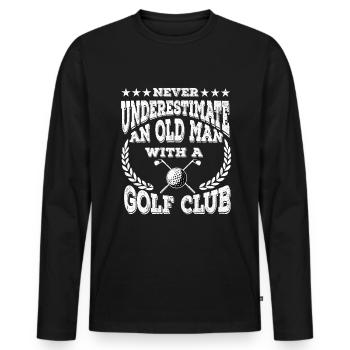 Golf Golfer Golf Club Golf Ball Golf Course - Men's Premium Organic Long Sleeve Shirt - black - Front - Nico (187cm)
