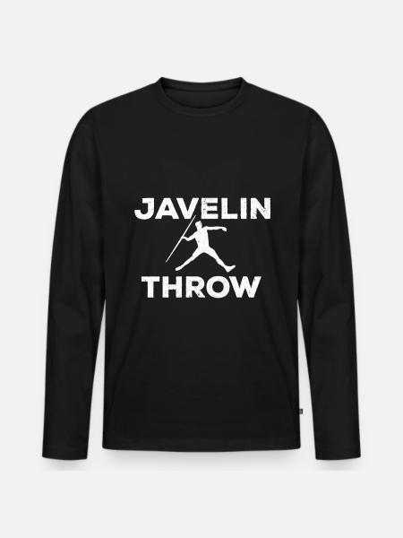 Speerwurf Speerwerfen Speer Leichtathletik - Männer Premium Bio Langarmshirt - Schwarz