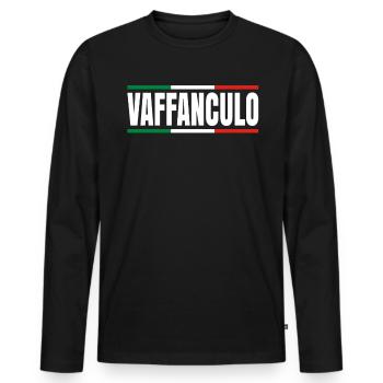 Italien - T-shirt manches longues Premium bio Homme - noir - Devant - Nico (187cm)