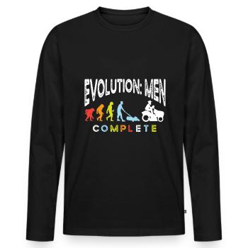 Lawn Mower Robot Lawn Mower Robotic Lawn mower - Men's Premium Organic Long Sleeve Shirt - black - Front - Nico (187cm)