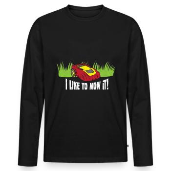 Lawn Mower Robot Lawn Mower Robotic Lawn mower - Men's Premium Organic Long Sleeve Shirt - black - Front - Nico (187cm)