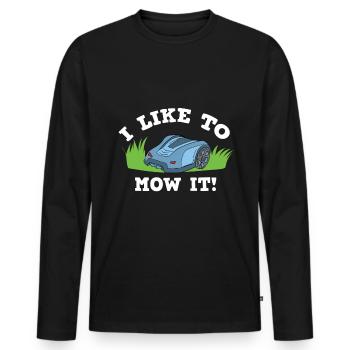 Lawn Mower Robot Lawn Mower Robotic Lawn mower - Men's Premium Organic Long Sleeve Shirt - black - Front - Nico (187cm)