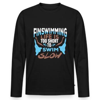 Fin Swimming Fins Swimming Water Sports - Men's Premium Organic Long Sleeve Shirt - black - Front - Nico (187cm)