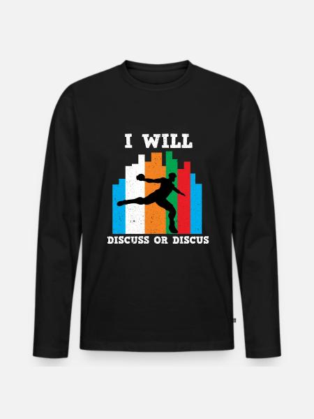 Diskuswerfen Diskuswurf Leichtathletik Diskus - Männer Premium Bio Langarmshirt - Schwarz