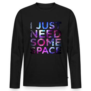 Espace - T-shirt manches longues Premium bio Homme - noir - Devant - Nico (187cm)
