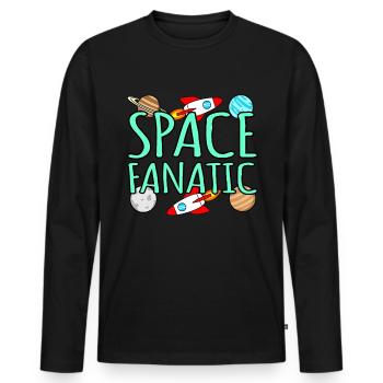 Espace - T-shirt manches longues Premium bio Homme - noir - Devant - Nico (187cm)