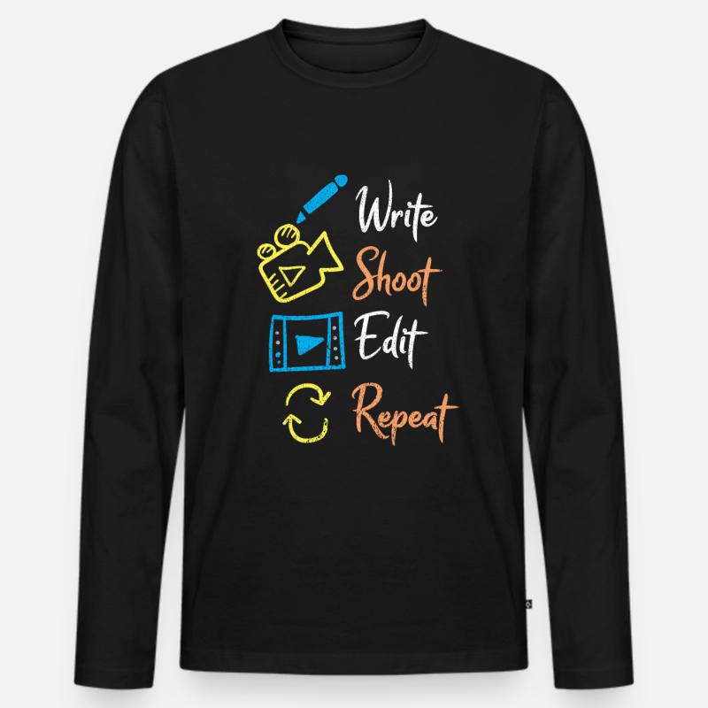 Videomaker Filmemacher Videograf Regisseur - Männer Premium Bio Langarmshirt - Schwarz