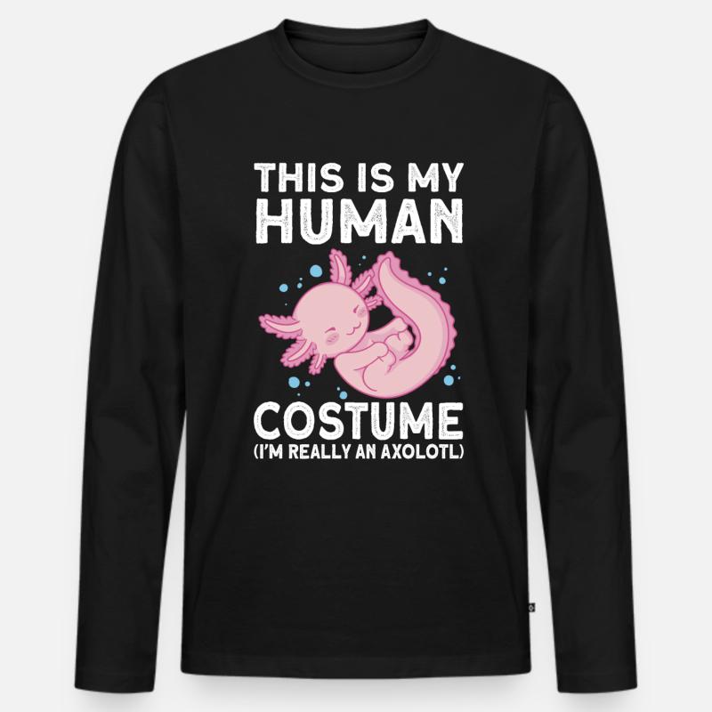 Axolotl - Männer Premium Bio Langarmshirt - Schwarz