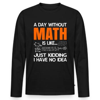 Mathematics - Men's Premium Organic Long Sleeve Shirt - black - Front - Nico (187cm)