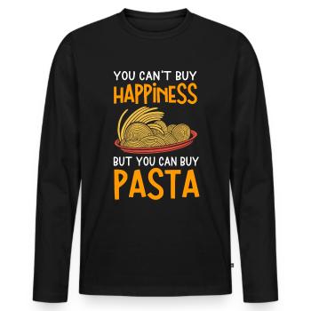 Pasta - Männer Premium Bio Langarmshirt - Schwarz - Vorne - Nico (187cm)