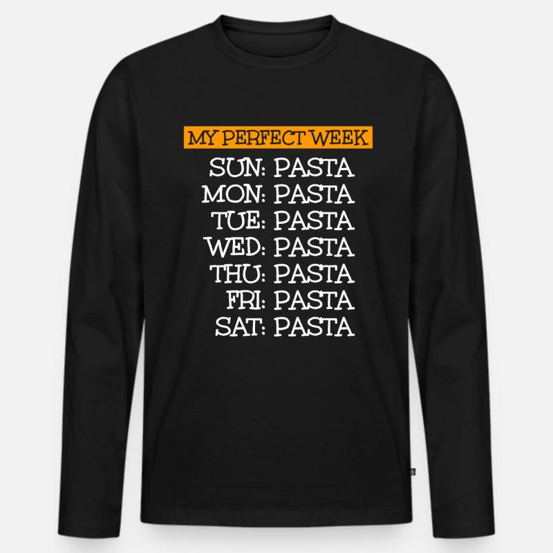Pasta - Männer Premium Bio Langarmshirt - Schwarz