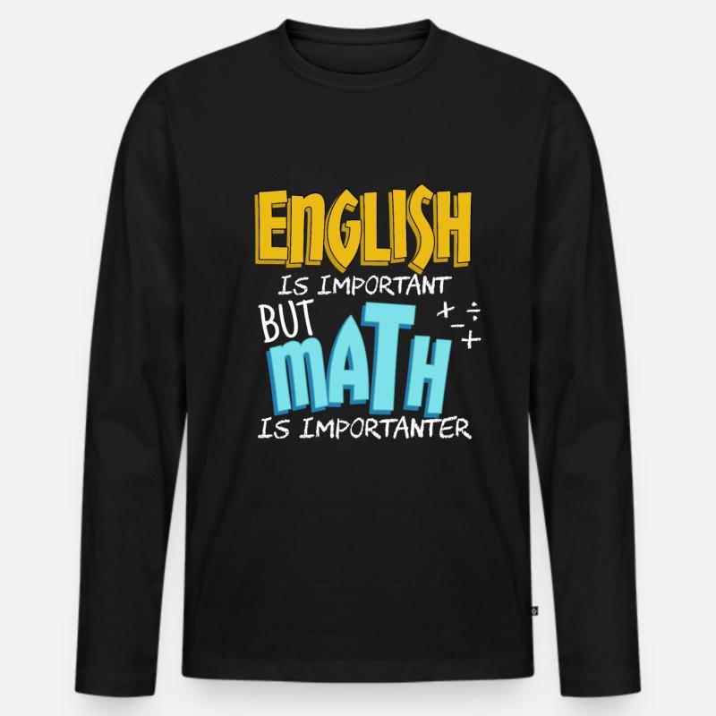 Englisch Mathe - Männer Premium Bio Langarmshirt - Schwarz