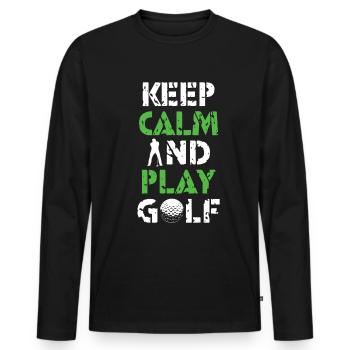 Golf Golfers golf golf clubs Golf course - Men's Premium Organic Long Sleeve Shirt - black - Front - Nico (187cm)