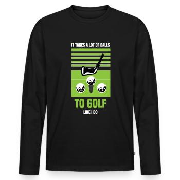 Golf Golfers golf golf clubs Golf course - Men's Premium Organic Long Sleeve Shirt - black - Front - Nico (187cm)