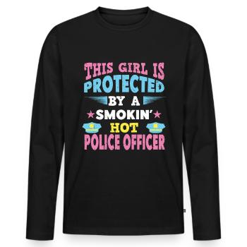Police Police officer Policewoman Police stamp - Men's Premium Organic Long Sleeve Shirt - black - Front - Nico (187cm)