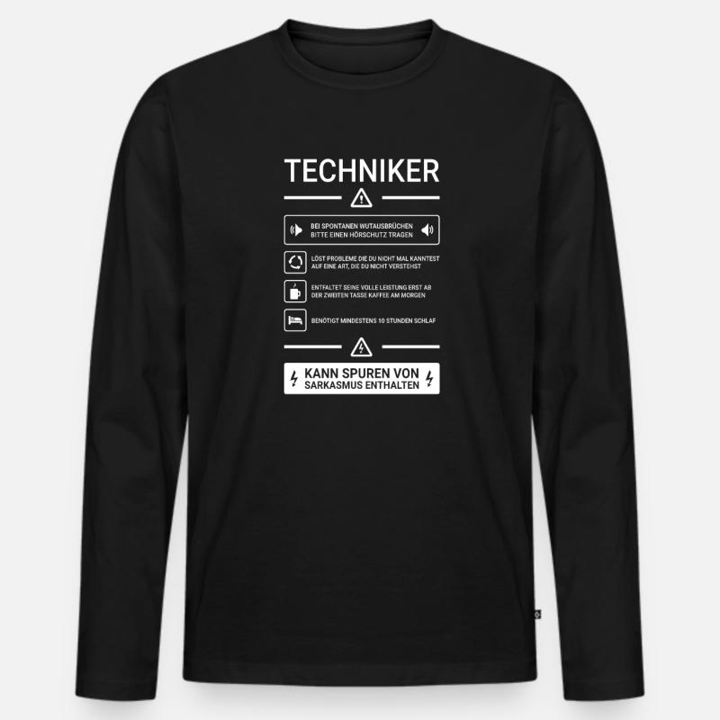 Staatlich geprüfter Techniker I Abschlussprüfung - Männer Premium Bio Langarmshirt - Schwarz