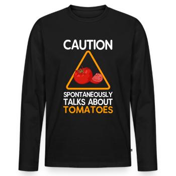 Gemüsegarten Tomate Geschenk - Männer Premium Bio Langarmshirt - Schwarz - Vorne - Nico (187cm)