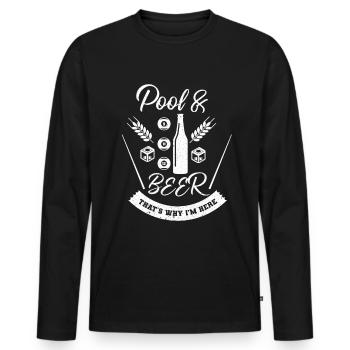 Billiards Billiards Player Billiard Ball Pool - Men's Premium Organic Long Sleeve Shirt - black - Front - Nico (187cm)