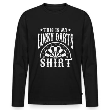 Darts Darts Player Darts Darts Darts Disc - Men's Premium Organic Long Sleeve Shirt - black - Front - Nico (187cm)