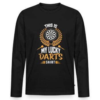 Darts Darts Player Darts Darts Darts Disc - Men's Premium Organic Long Sleeve Shirt - black - Front - Nico (187cm)