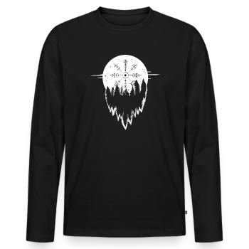 Odin I Hammer Wikinger Valhalla Hugin Munin für - Männer Premium Bio Langarmshirt - Schwarz - Vorne - Nico (187cm)