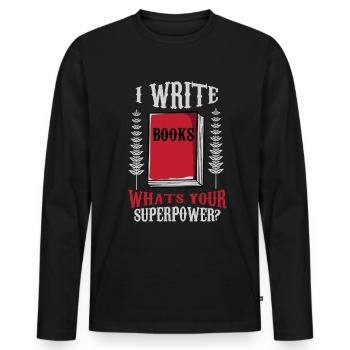 Author Writing a book Writing Novel Copywriter - Men's Premium Organic Long Sleeve Shirt - black - Front - Nico (187cm)